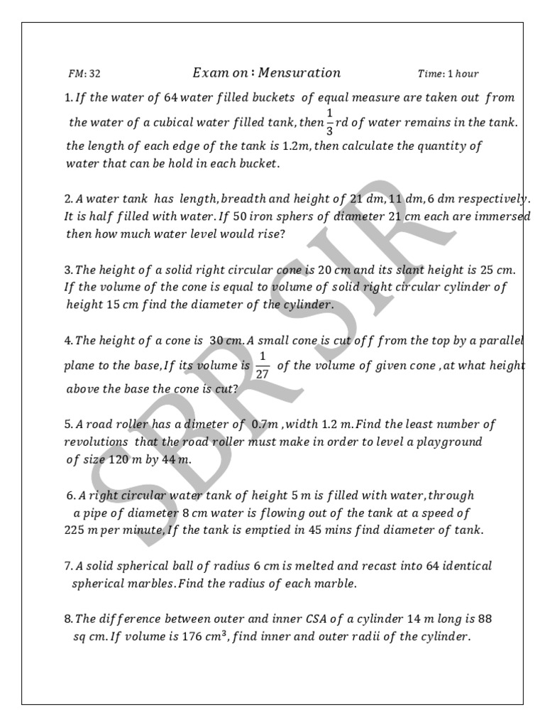 Mensuration | PDF