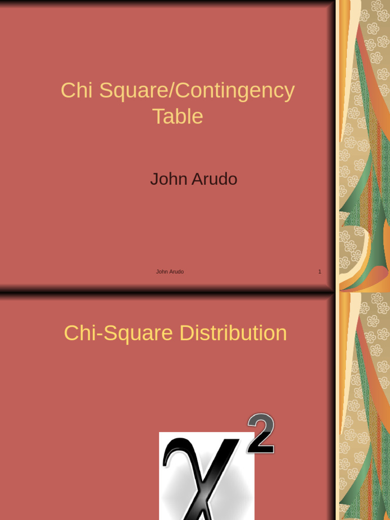 7c - Chi Square Slides | PDF | Chi Squared Test | Statistics