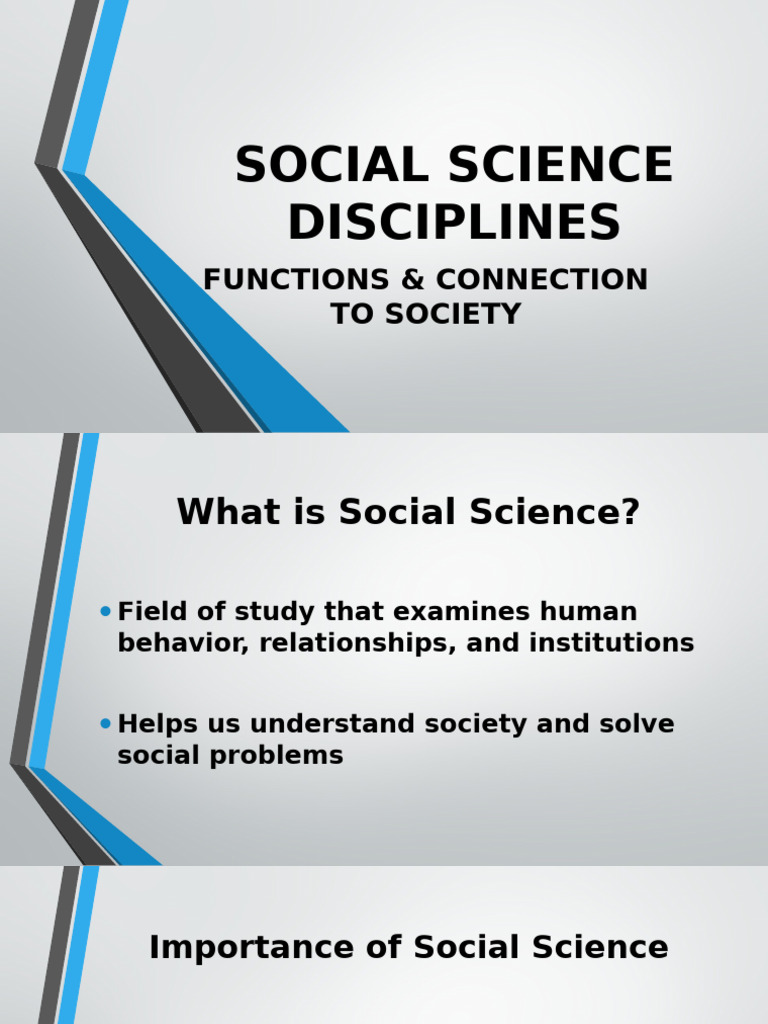 Overview of Social Science Disciplines | PDF