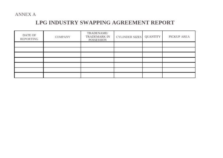 LPG Industry Swapping Agreement Report | PDF