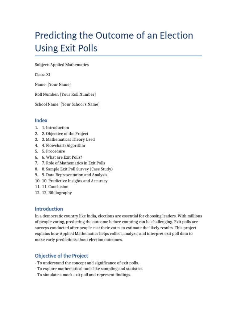 Predicting Election Outcomes with Math | PDF | Opinion Poll | Sampling ...