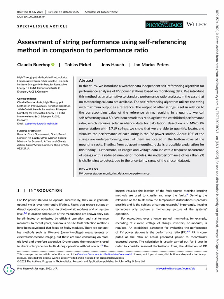Asssesment of String Performance Using Self Referencce Method | PDF