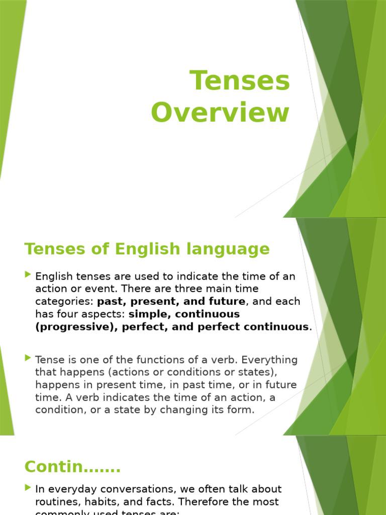 Tenses Overview | PDF | Grammatical Tense | Perfect (Grammar)