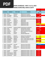 April 2025 Duty Roster Schedule | PDF
