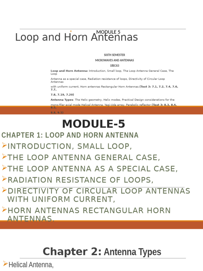 Module-4-Loop Antenna and Horn Antenna | PDF | Antenna (Radio ...