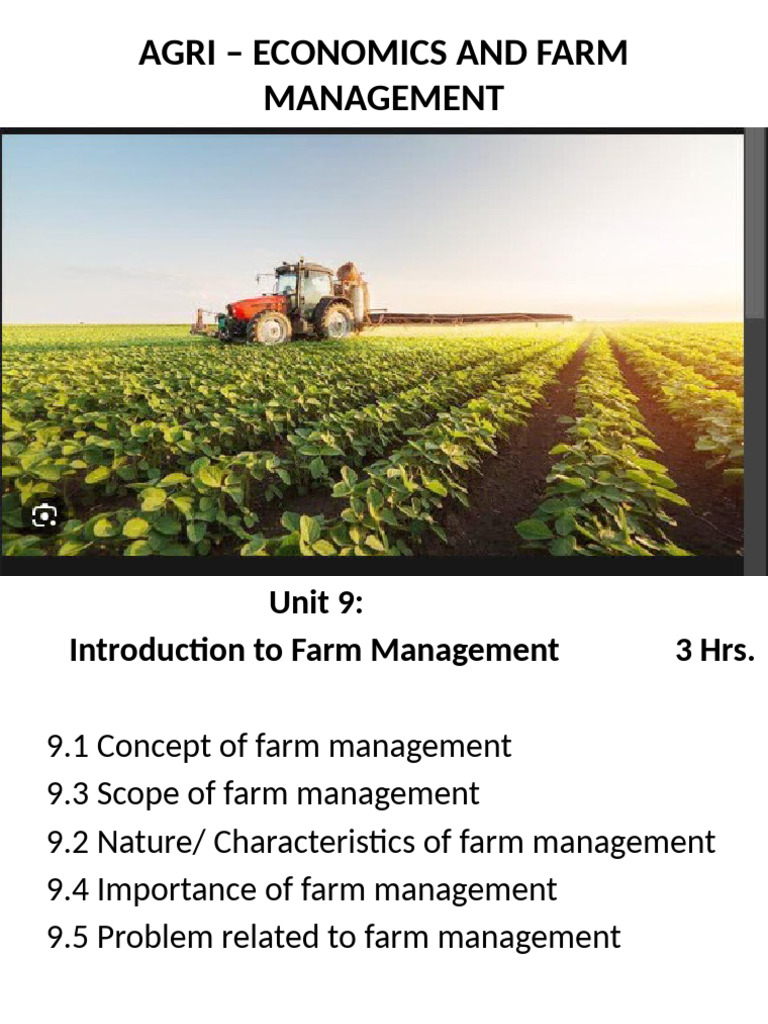 Farm Management: Concepts and Scope | PDF | Agriculture | Farms