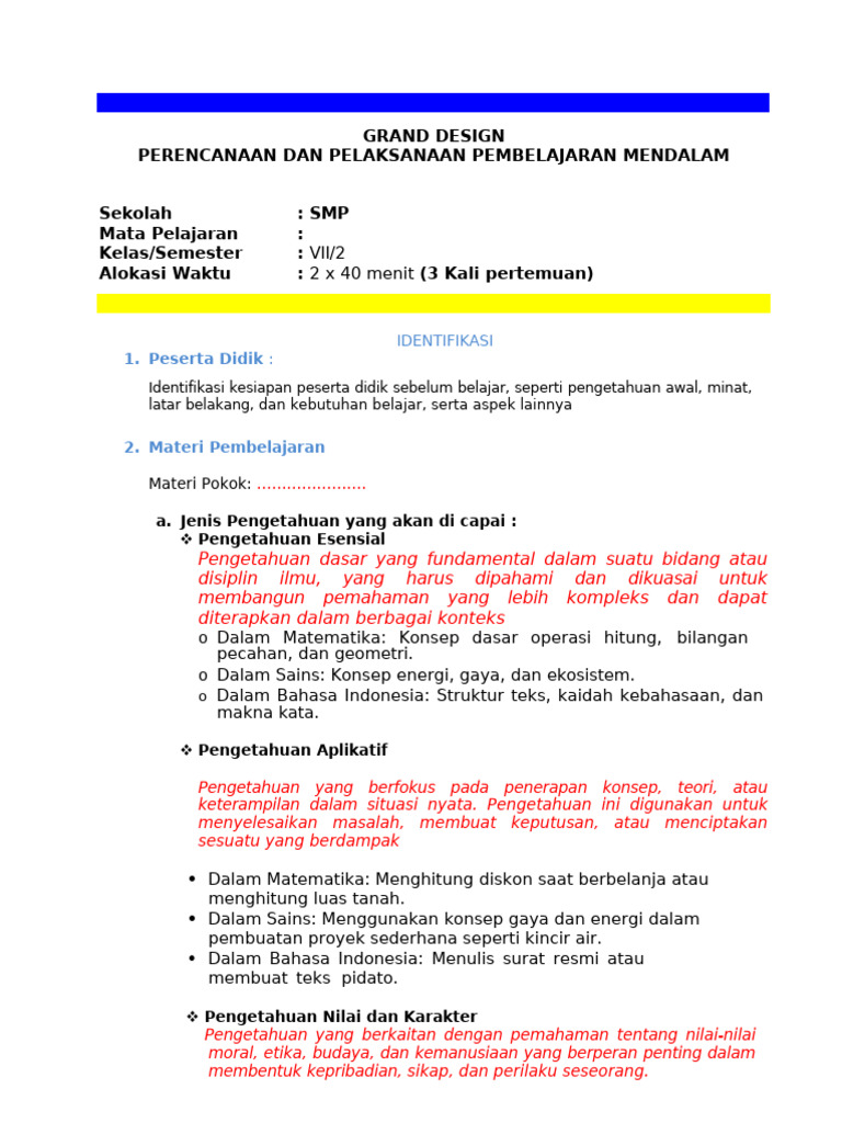 Cara Menyusun RPP PM | PDF