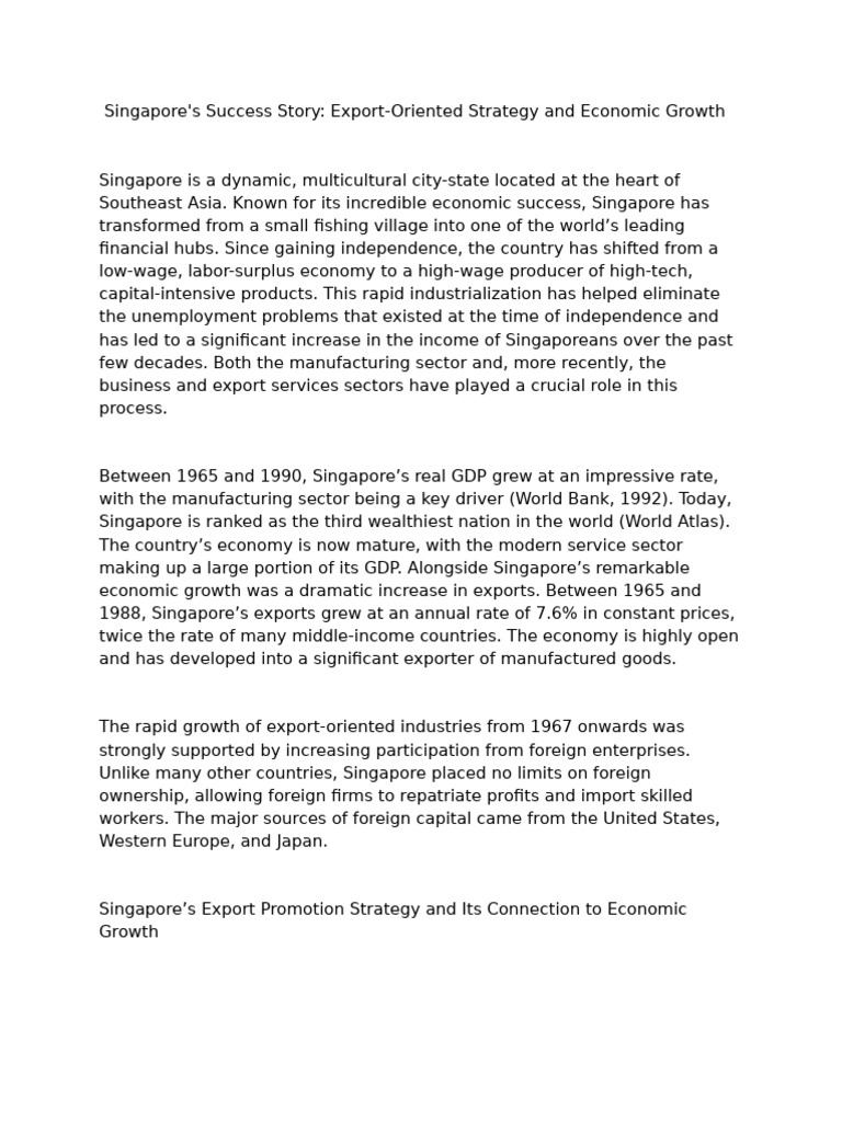 Singapore's Export-Oriented Growth Strategy | PDF | Singapore | World ...