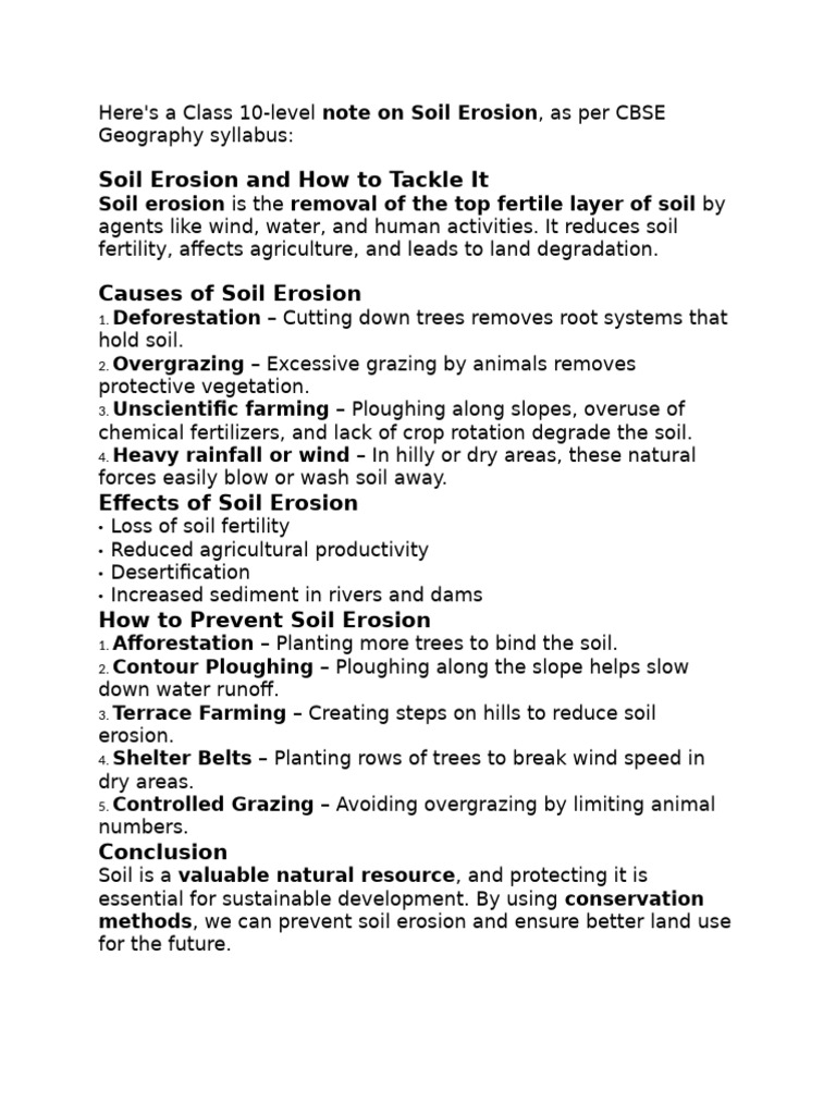 SOIL EROSION NOTES PDF visual data 5