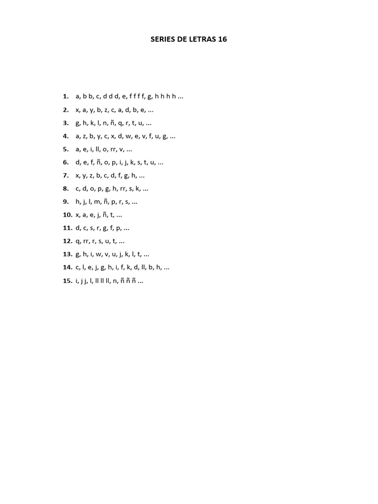 Test de Series de Letras y Dígrafos | PDF