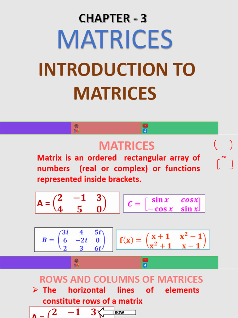 Revised l1+Introduction++Matrices | PDF | Matrix (Mathematics ...