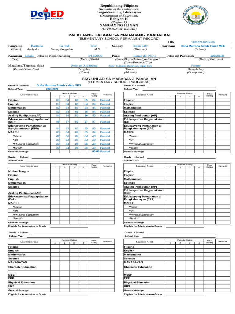 Form 137 e | PDF