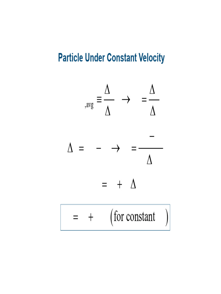 Constant Velocity Particle Motion | PDF | Velocity | Acceleration