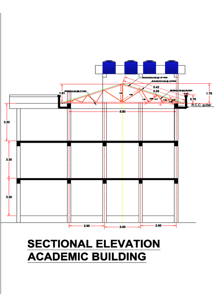 Sectional Elevation Academic Building | PDF