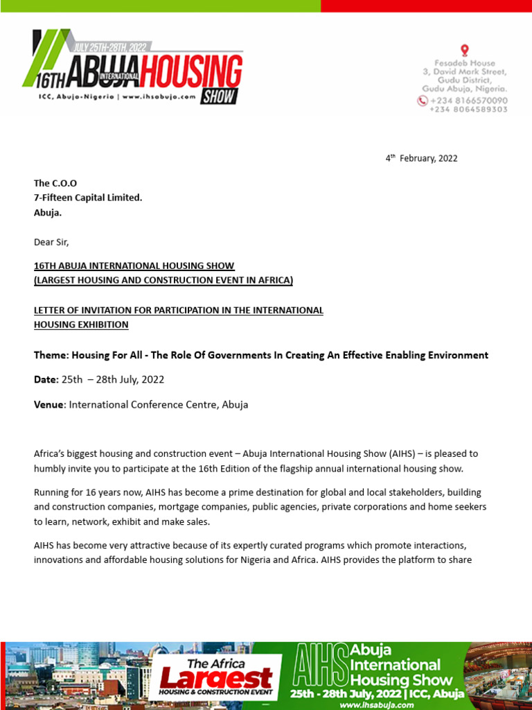 7-Fifteen Capital Limited Letter of Participation | PDF
