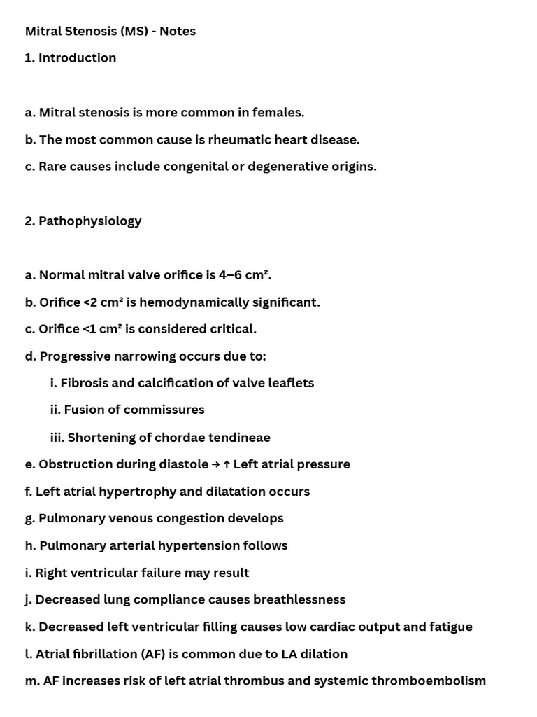 Mitral Stenosis Overview and Treatment | PDF | Cardiovascular Diseases ...