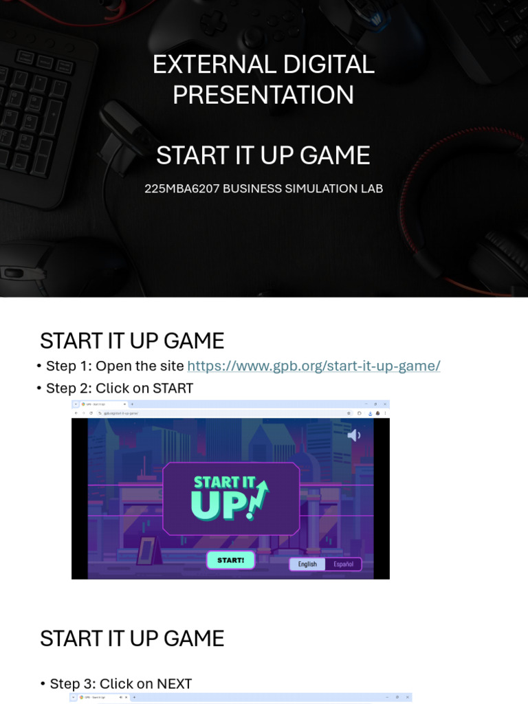 Start It Up Game: Business Simulation Guide | PDF