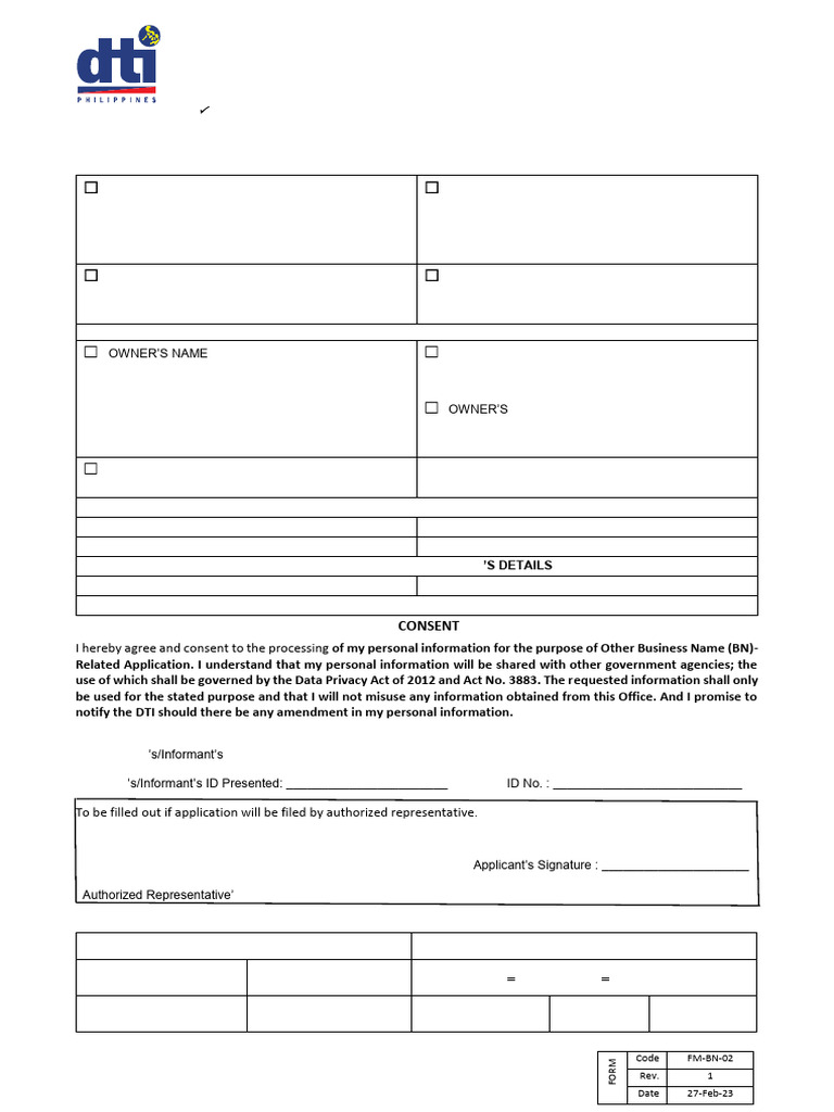 DTI Closure Application | PDF
