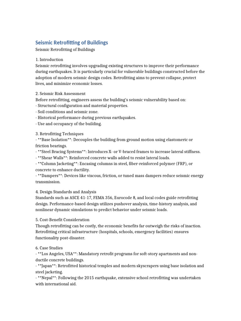 Seismic Retrofitting of Buildings | PDF | Civil Engineering ...