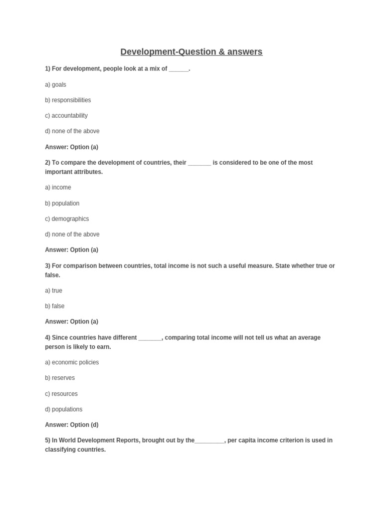 1752323370125.Development-Question & Answers | PDF | Sustainability ...