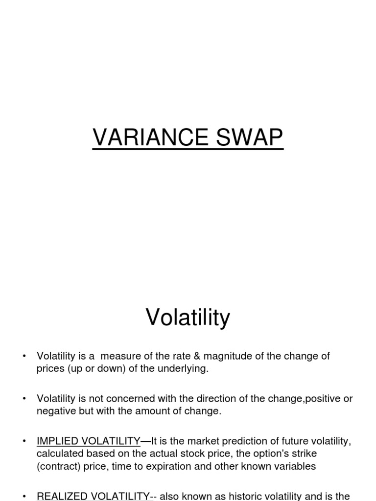 Var Swap | PDF | Volatility (Finance) | Greeks (Finance)