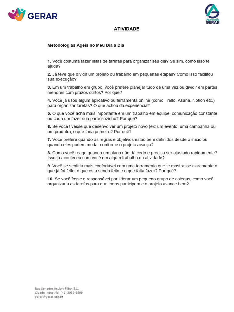 Metodologias Ágeis no Dia a Dia | PDF