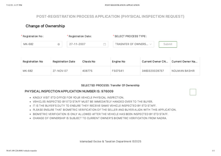 Post Registration Application | PDF