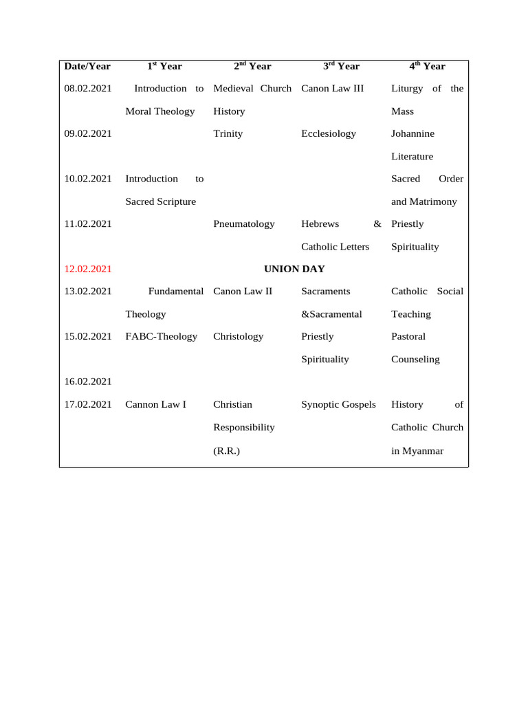 Timetable For First Semester Exam (2020-2021) (1567) | PDF