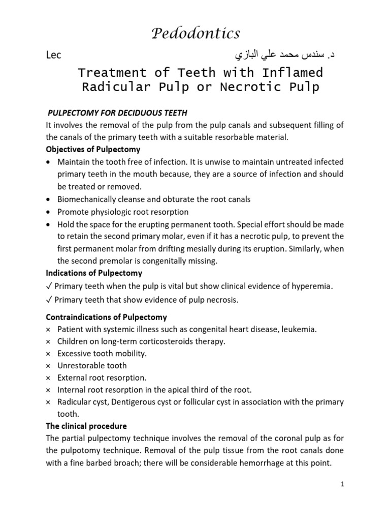 11.treatment of Teeth With Necrotic Pulp | PDF | Dentistry Branches ...