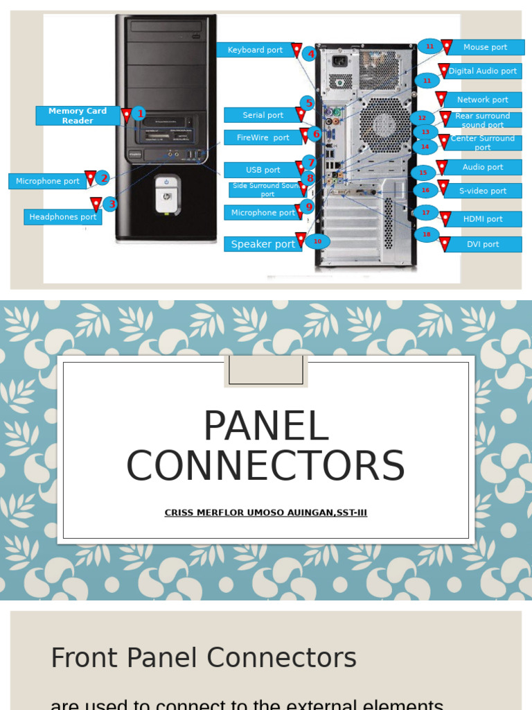 LESSON 11 Panel Connectors Edited | PDF | Usb | Personal Computers