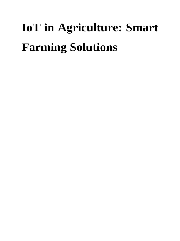 IoT Solutions for Smart Farming | PDF | Internet Of Things | Agriculture