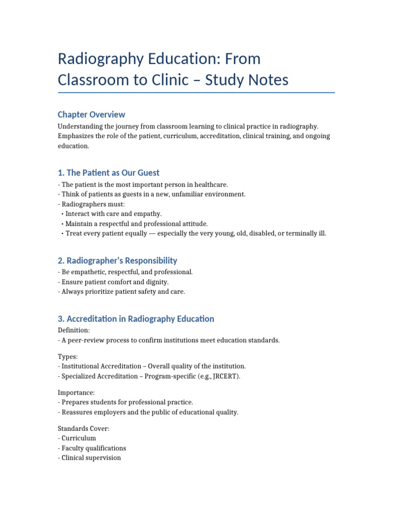 Radiography Education: From Classroom to Clinic | PDF | Critical ...