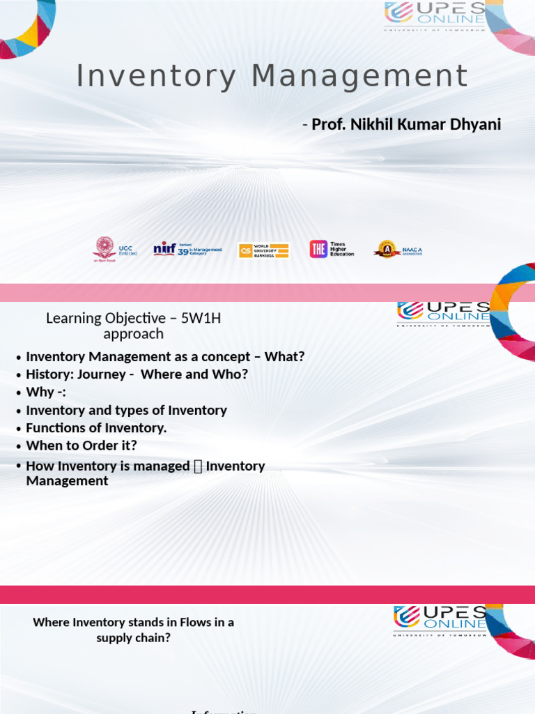 Inventory Management | PDF | Inventory | Lean Manufacturing
