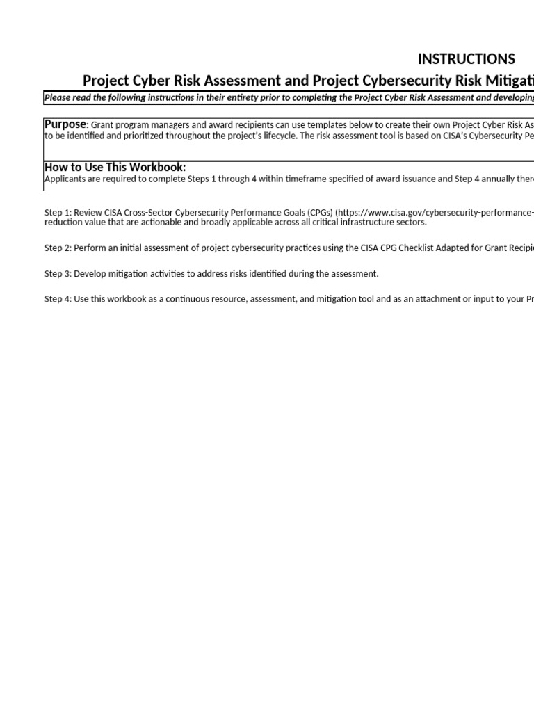 CISA Cyber Risk Assessment Guide | PDF | Password | Transport Layer ...