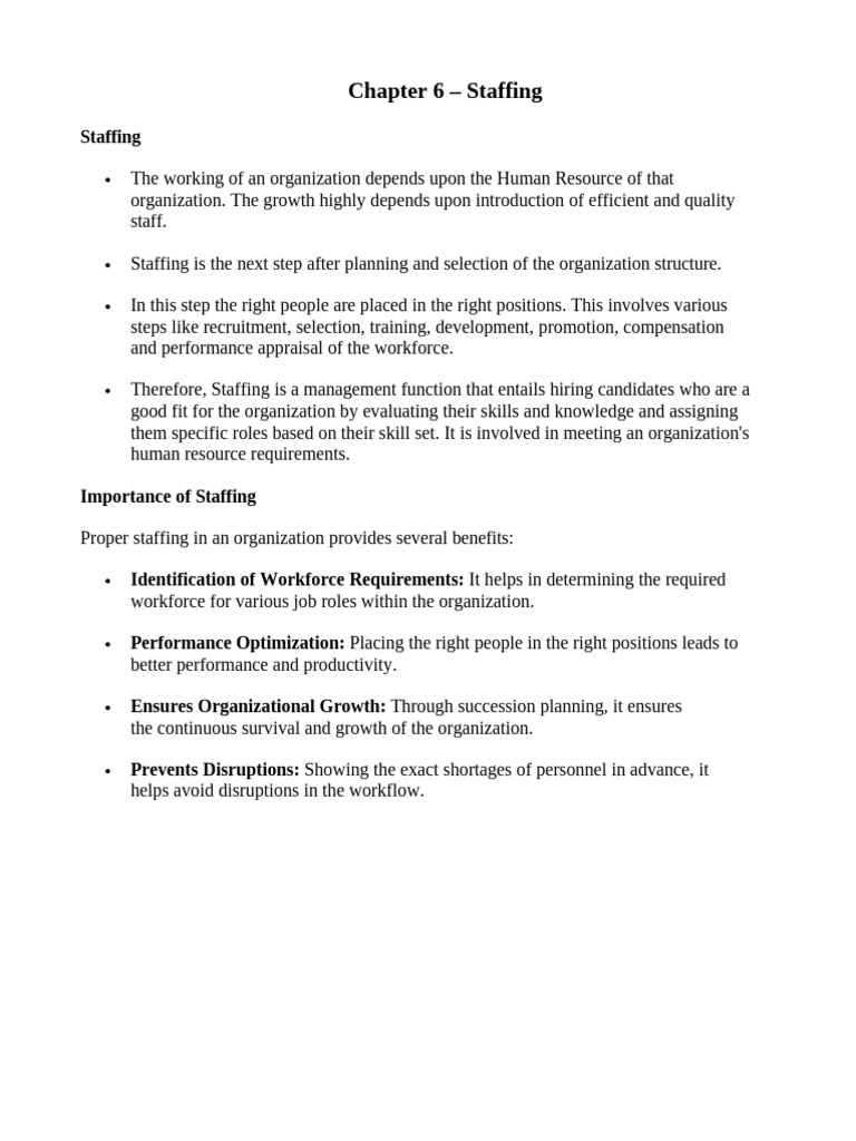 Staffing in Business Studies: Key Concepts | PDF | Human Resources ...