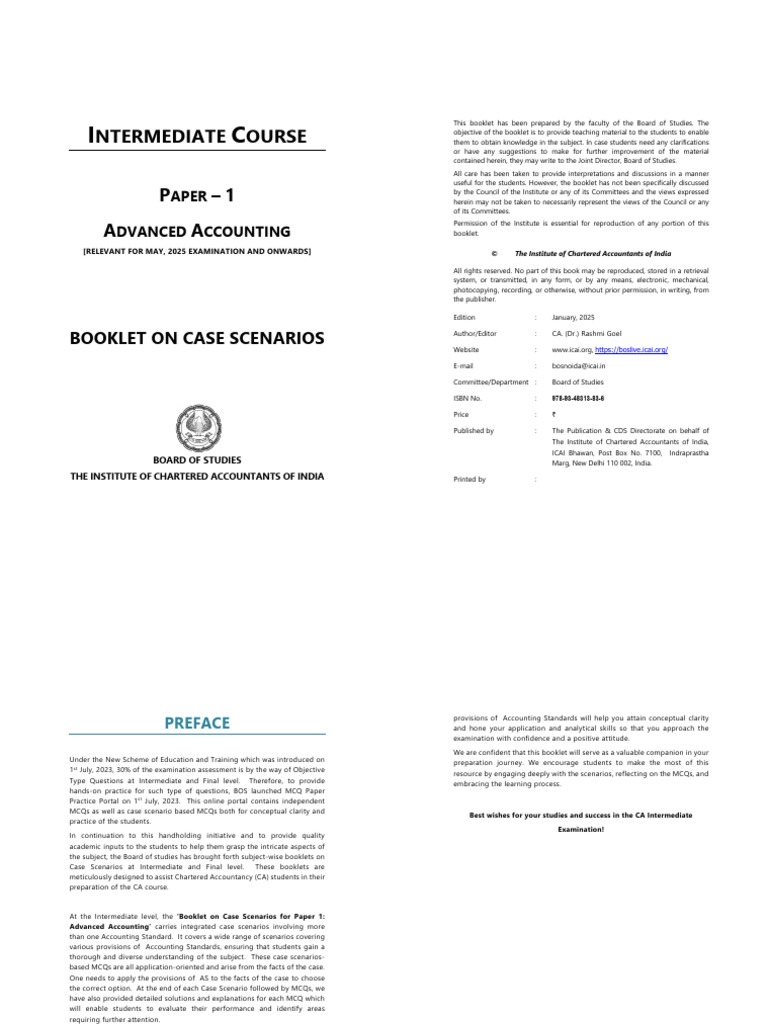 Advanced Accounting Case Scenarios Guide | PDF | Cash Flow Statement ...