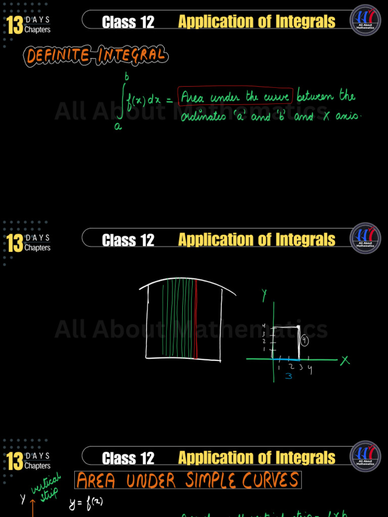 Application of Integrals 13 Days 13 Chapters | PDF