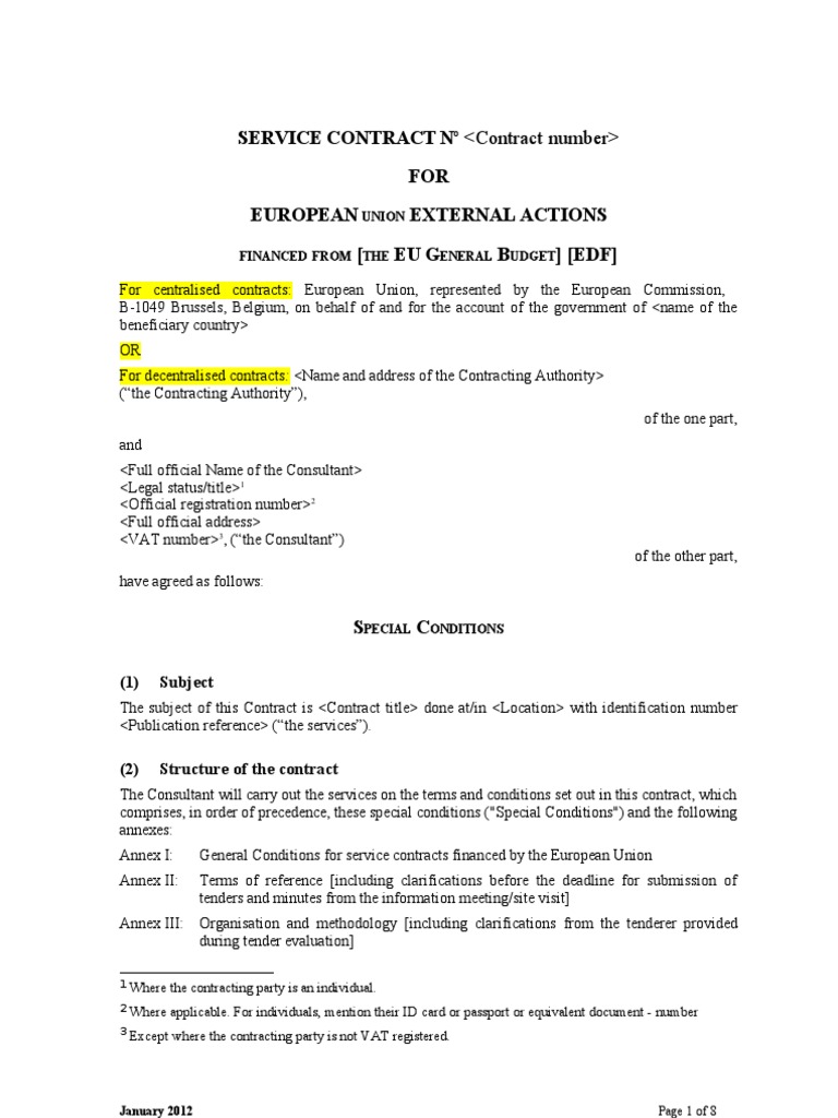 Service Contract Annex I | PDF | Personally Identifiable Information ...