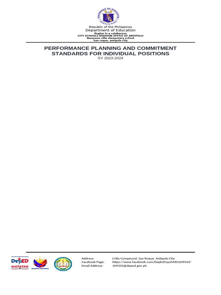 Performance Planning in Antipolo Schools | PDF