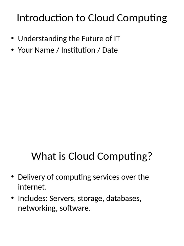 Cloud Computing Presentation | PDF | Cloud Computing | Software As A ...