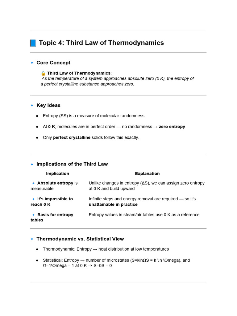 Understanding the Third Law of Thermodynamics | PDF