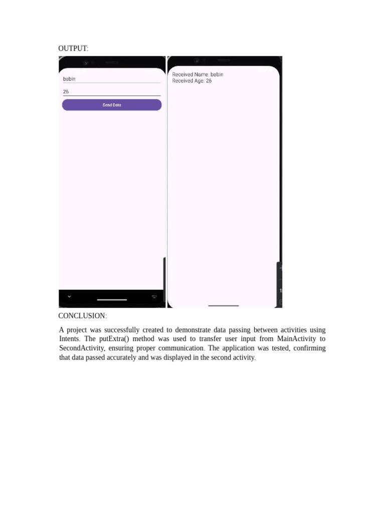 Data Passing in Android Intents Explained | PDF