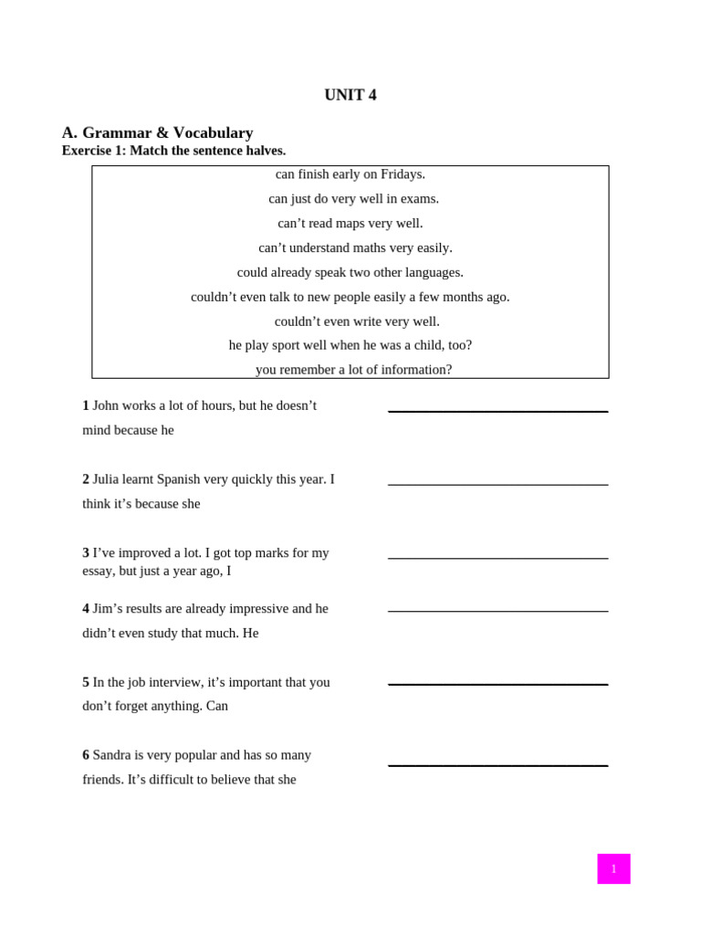 Unit 4 Grammar Listening And Speaking Pdf