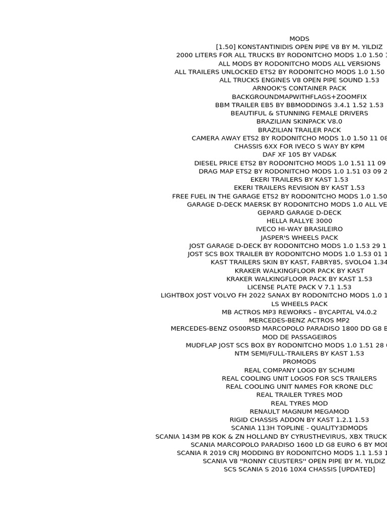 ETS2 Mods Overview and Resources | PDF | Motor Vehicle Manufacturers ...