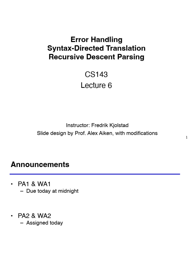 Error Handling in Compiler Design | PDF | Parsing | Linguistics
