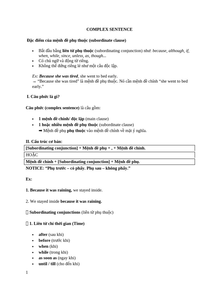 Complex Sentence | PDF
