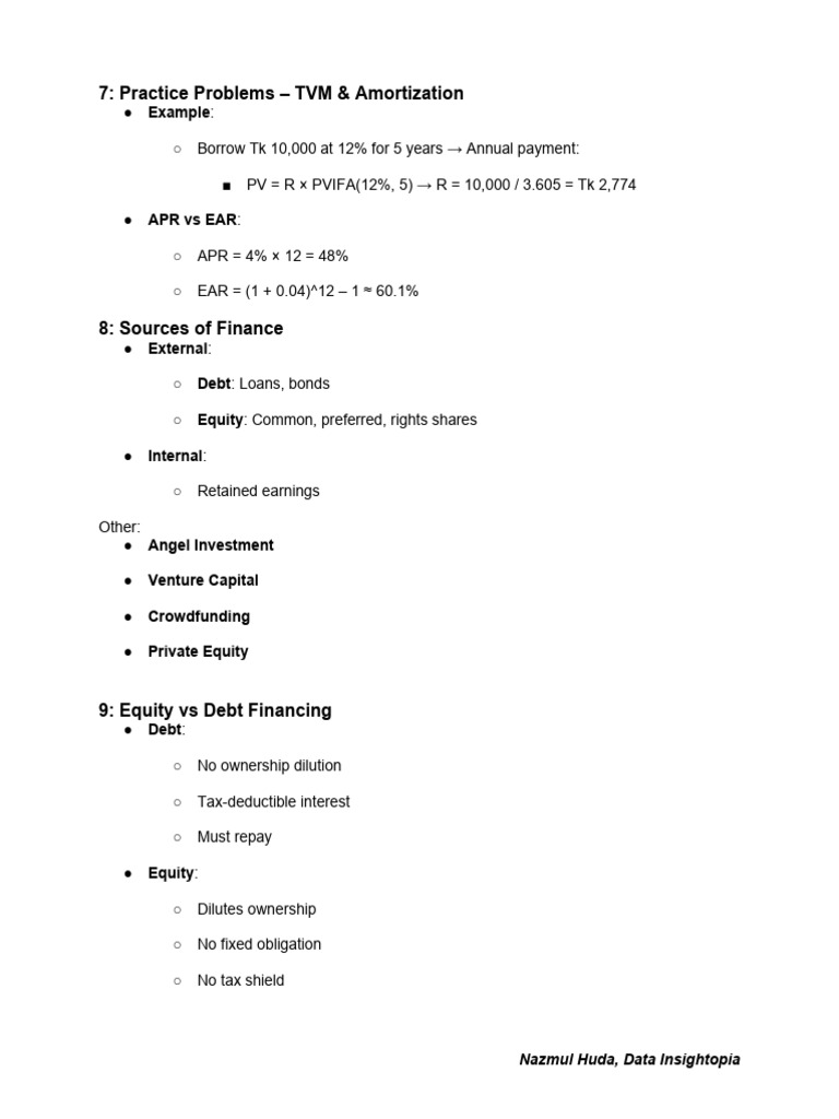 TVM & Amortization Practice Problems | PDF