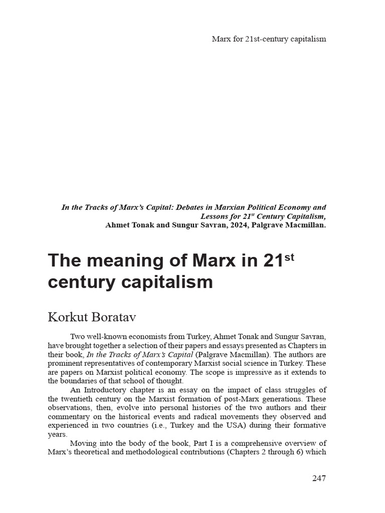 Marx's Capital in Modern Economics | PDF | Marxism | Capitalism