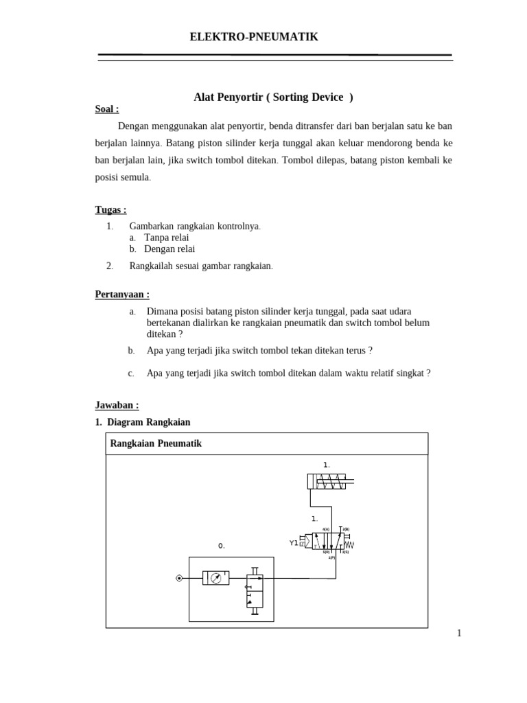 Rangkaian Pneumatik 3 Silinder | PDF