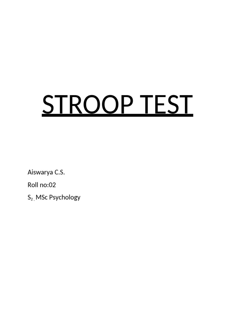 Understanding the Stroop Effect Test | PDF | Attention | Mental Chronometry